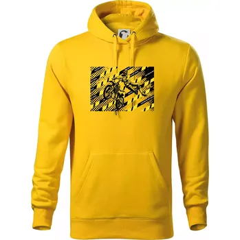 Pánská mikina Caution do not cross - Mikina pánská Cape s kapucí - 4XL ( Žlutá )