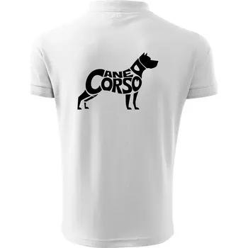Pánská košile Cane corso nápis v těle - Polokošile pánská Pique Polo 203 - M ( Bílá )