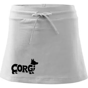 Dámská sukně Corgi nápis v těle - Sportovní sukně - two in one - M ( Bílá )