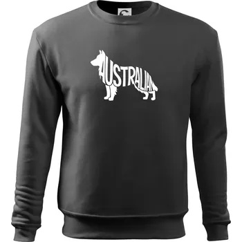 Pánská mikina Australský Ovčák - nápis v těle - Mikina Essential pánská - M ( Tmavá břidlice (šedá se zeleným nádechem) )