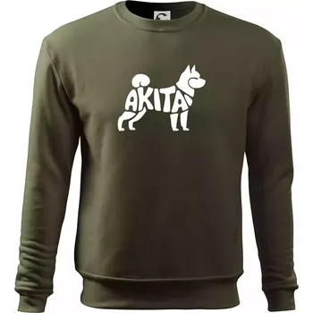 Chlapecké tričko Akita Inu - Nápis v těle - Mikina Essential dětská - 158 cm/12 let ( Military )