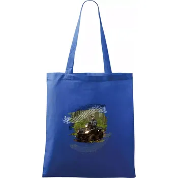 Nákupní taška ATV čtyřkolka v lese - Taška bavlněná - 42 x 38 cm ( Královská modrá )