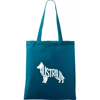 Australský Ovčák - nápis v těle - Taška bavlněná - 42 x 38 cm ( Petrolejová )