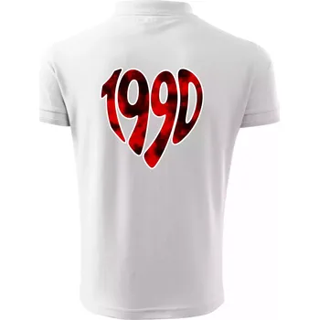 Pánská košile 1990 v srdci - Polokošile pánská Pique Polo 203 - 4XL ( Bílá )