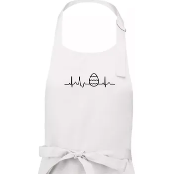 Kuchyňská zástěra EKG Velikonoční vajíčko - Dámská zástěra na vaření - Univerzální velikost ( Bílá )