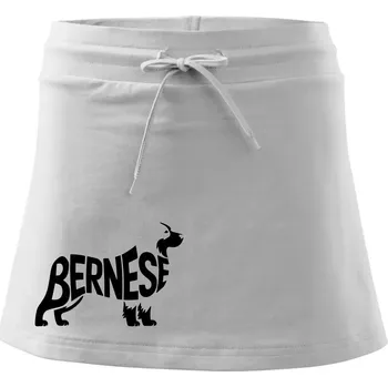 Dámská sukně Bernese Mountain Dog nápis v těle - Sportovní sukně - two in one - L ( Bílá )