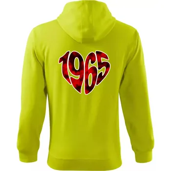 Pánská móda 1965 v srdci - Mikina s kapucí na zip trendy zipper - 3XL ( Limetková )