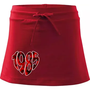 Dámská sukně 1985 v srdci - Sportovní sukně - two in one - S ( Červená )