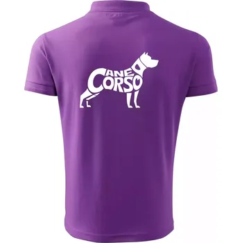 Pánská košile Cane corso nápis v těle - Polokošile pánská Pique Polo 203 - 2XL ( Fialová )