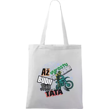 Nákupní taška Až vyrostu budu jako táta - cross - Taška bavlněná - 42 x 38 cm ( Bílá )
