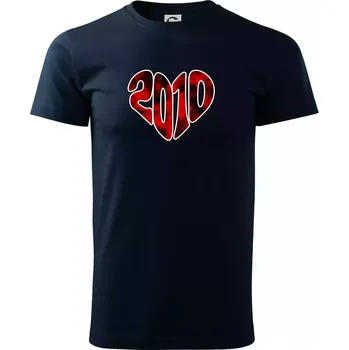 Pánské tričko 2010 v srdci - Triko extra velké (5-8XL) - 6XL ( Námořní modrá (velmi tmavá - téměř černá) )