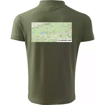 Pánská košile Jizerské hory mapa - Polokošile pánská Pique Polo 203 - 5XL ( Khaki )