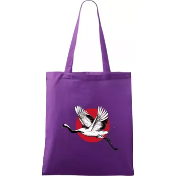Japan culture - čáp - Taška bavlněná - 42 x 38 cm ( Fialová )