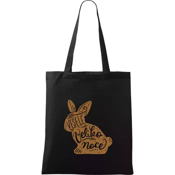Veselé Velikonoce - zajíček - Taška bavlněná - 42 x 38 cm ( Černá )