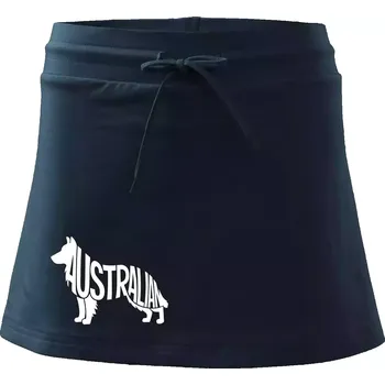 Dámská sukně Australský Ovčák - nápis v těle - Sportovní sukně - two in one - XL ( Námořní modrá (velmi tmavá - téměř černá) )