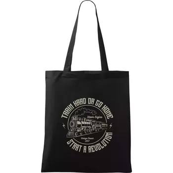 Nákupní taška Train hard or go home - Taška bavlněná - 42 x 38 cm ( Černá )
