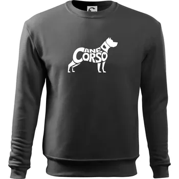 Cane corso nápis v těle - Mikina Essential dětská - 146 cm/10 let ( Tmavá břidlice (šedá se zeleným nádechem) )