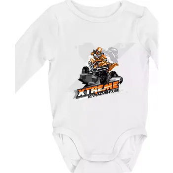 Kojenecké oblečení ATV čtyřkolka Xtreme oranžová - Body kojenecké s dlouhým rukávem - Dlouhý r. 6-12 měs ( Bílá )