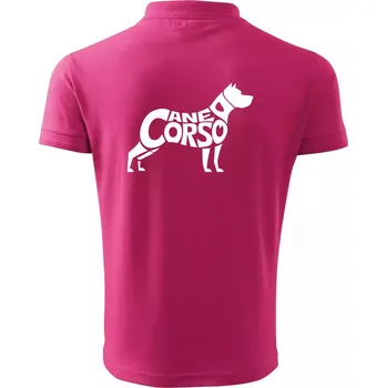 Pánská košile Cane corso nápis v těle - Polokošile pánská Pique Polo 203 - 2XL ( Purpurová )