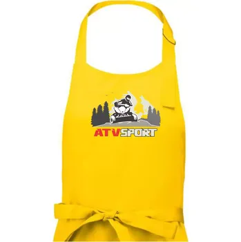 Kuchyňská zástěra ATV čtyřkolka sport - Pánská zástěra na vaření - Univerzální velikost ( Žlutá )