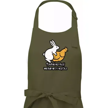 Kuchyňská zástěra Takhle vznikají velikonoční vajíčka - Pánská zástěra na vaření - Univerzální velikost ( Khaki )