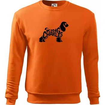 Pánská mikina Kavalír king Charles španěl nápis v těle - Mikina Essential pánská - 3XL ( Oranžová )