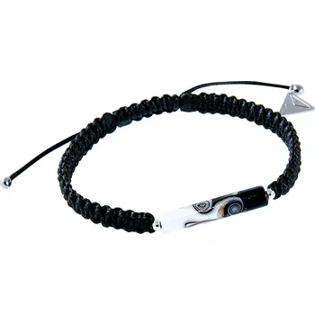 Náramek Lampglas Náramek Shamballa Black & White For Her & For Him s unikátní perlou Lampglas materiál kovu: rhodiované stříbro Ag 925/1000