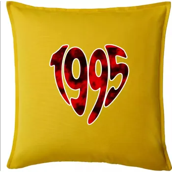 Polštář 1995 v srdci - Polštář 50x50 - 50x50 - Pouze potah ( Žlutá )