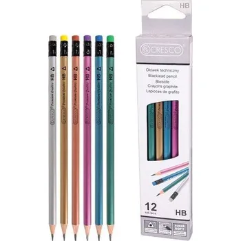 Grafitová tužka Tužka s gumou CRESCO Metalic TRIO HB