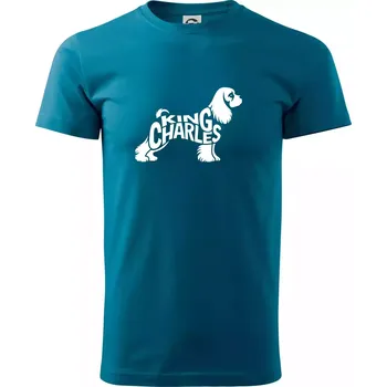 Pánská móda Labrador nápis v těle - Klasické pánské triko vyšší gramáže - M ( Petrolejová )