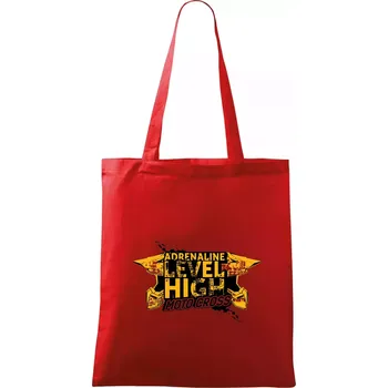 Nákupní taška Motocross adrenaline level high - Taška bavlněná - 42 x 38 cm ( Červená )