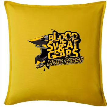 Polštář Motocross blood sweat gears - Polštář 50x50 - 50x50 - Pouze potah ( Žlutá )