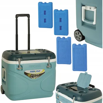 Lednice PINNACLE Turistická lednice 45L s kolečky světle modrá + chladící vložky 2x 500ml, 2x 1000ml