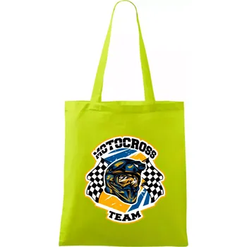 Motocross team helma - Taška bavlněná - 42 x 38 cm ( Limetková )