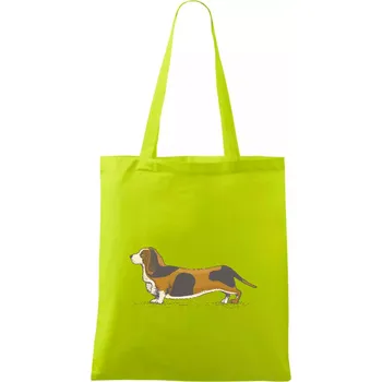 Vintage basset - Taška bavlněná - 42 x 38 cm ( Limetková )
