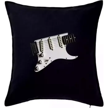 Polštář Kytara bílá - Polštář 50x50 - 50x50 - Pouze potah ( Černá )