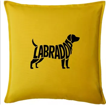 Polštář Labrador nápis v těle - Polštář 50x50 - 50x50 - Pouze potah ( Žlutá )