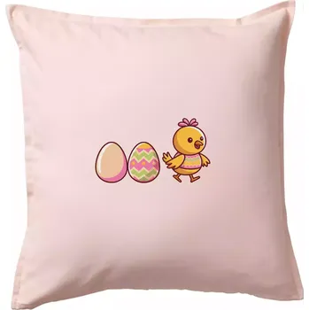 Polštář Evoluce vajíčka - velikonoce - kuře - Polštář 50x50 - 50x50 - Pouze potah ( Světle růžová )