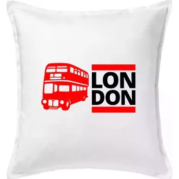 Polštář LON DON BUS - Polštář 50x50 - 50x50 - Pouze potah ( Bílá )