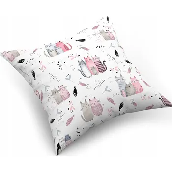 Povlak na dekorativní polštářek Povlak na polštářek "jasiek" 40x40 100% BAVLNA - FAMILY CATS PINK