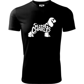 Chlapecké tričko Kavalír king Charles španěl nápis v těle - Dětské triko sportovní (dresovina) - 122 cm/6 let ( Černá )