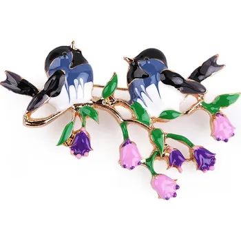 Náramek Brož ptáci, malé, 1 modrá