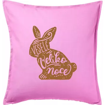 Polštář Veselé Velikonoce - zajíček - Polštář 50x50 - 50x50 - Pouze potah ( Růžová )