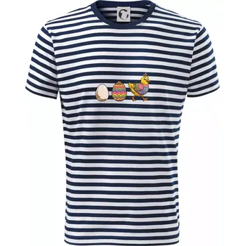 Pánské oblečení Evoluce vajíčka - velikonoce - slepice - Triko na vodu - XL ( Prouhovaná )