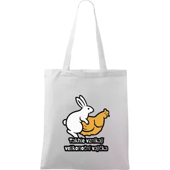 Takhle vznikají velikonoční vajíčka - Taška bavlněná - 42 x 38 cm ( Bílá )
