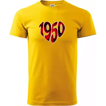 Pánské tričko 1950 v srdci - Triko extra velké (5-8XL) - 8XL ( Žlutá )