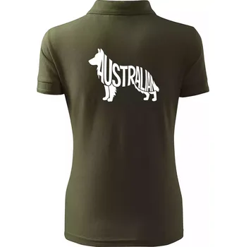 Australský Ovčák - nápis v těle - Polokošile dámská Pique Polo - S ( Military )