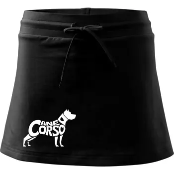Dámská sukně Cane corso nápis v těle - Sportovní sukně - two in one - S ( Černá )