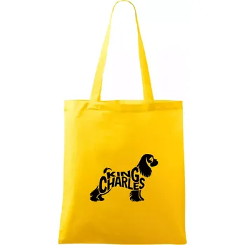 Kavalír king Charles španěl nápis v těle - Taška bavlněná - 42 x 38 cm ( Žlutá )