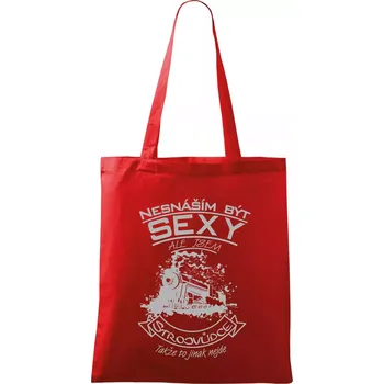 Nákupní taška Nesnáším být sexy - strojvůdce - Taška bavlněná - 42 x 38 cm ( Červená )